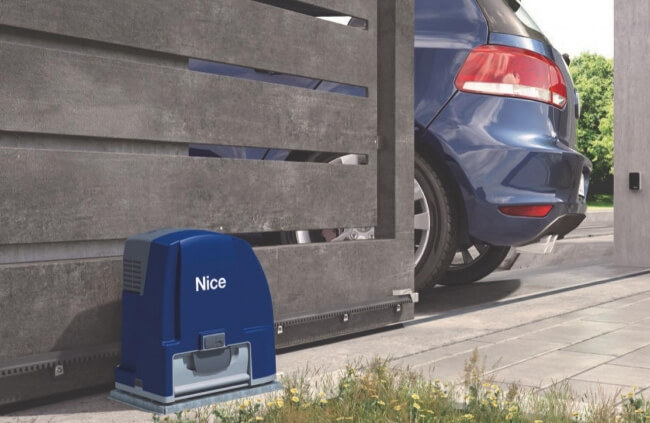 Residential driveway with NICE sliding gate motor installed on the Gold Coast